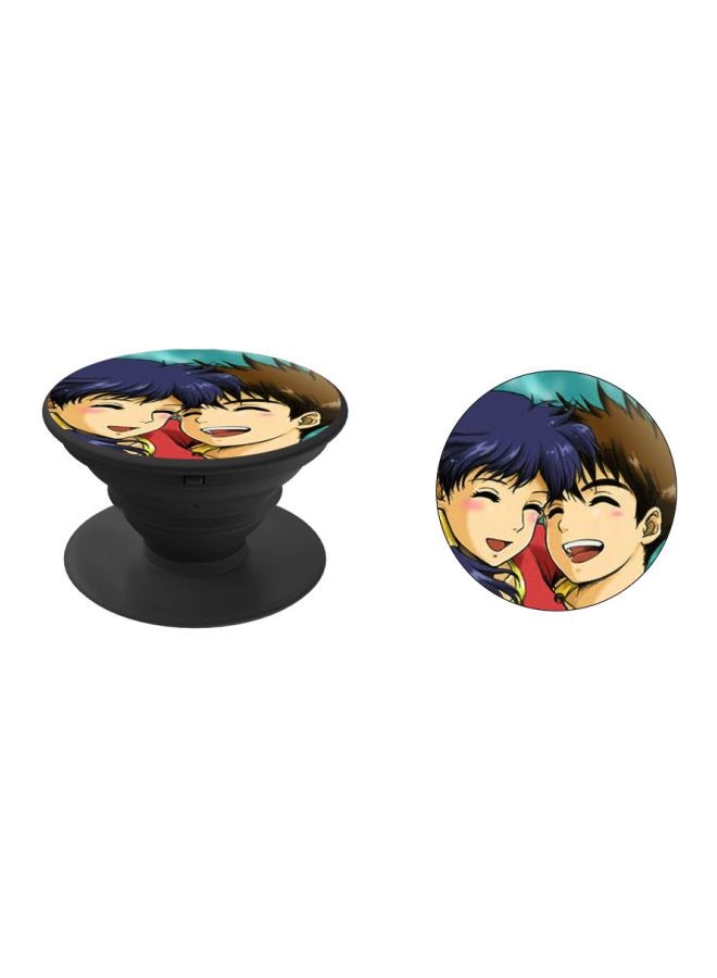 BP Cartoon Printed Pop Socket Phone Holder Beige/Brown/Blue - Image 2