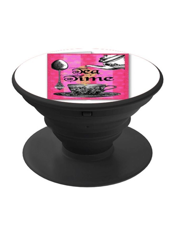 بي بي حامل هاتف بوب سوكيت بطبعة تعبر عن وقت تناول الشاي أبيض/وردي/أسود - Image 1