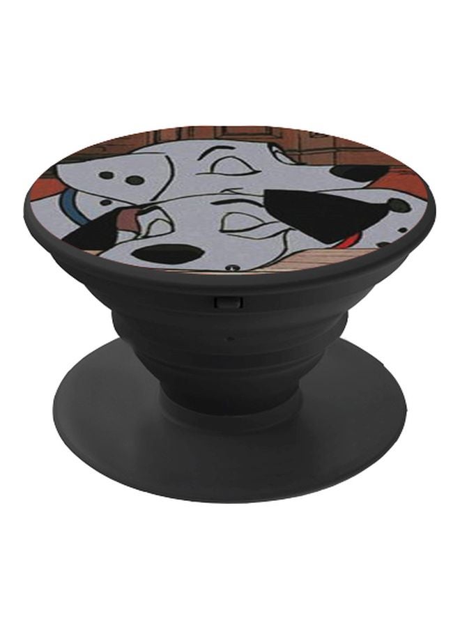 BP Cartoon Printed Pop Socket Phone Holder Black/White/Brown - Image 1
