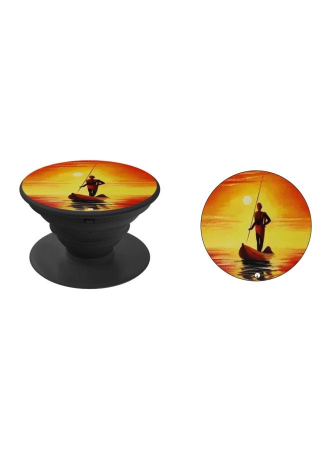 BP Printed Pop Socket Phone Holder Orange/Yellow/Brown - Image 2