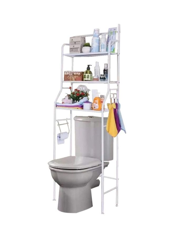 Bathroom Storage Rack White 45x25x153cm - Image 1