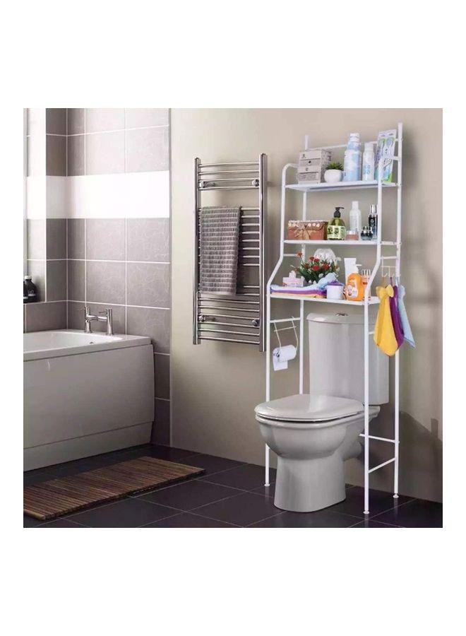 Bathroom Storage Rack White 45x25x153cm - Image 2