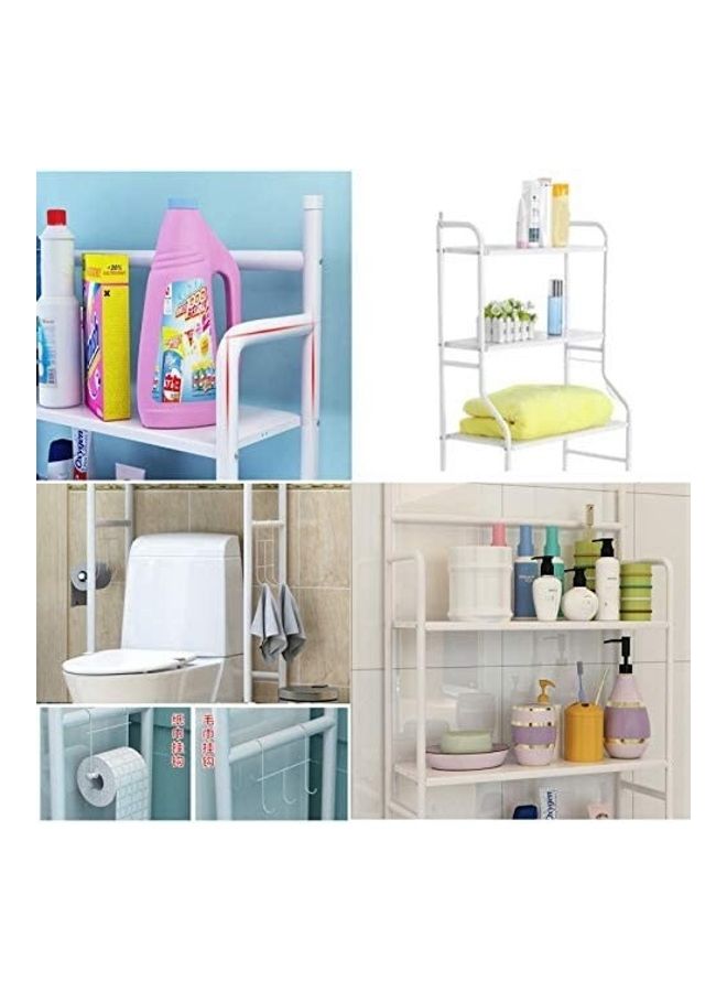 Bathroom Storage Rack White 45x25x153cm - Image 3