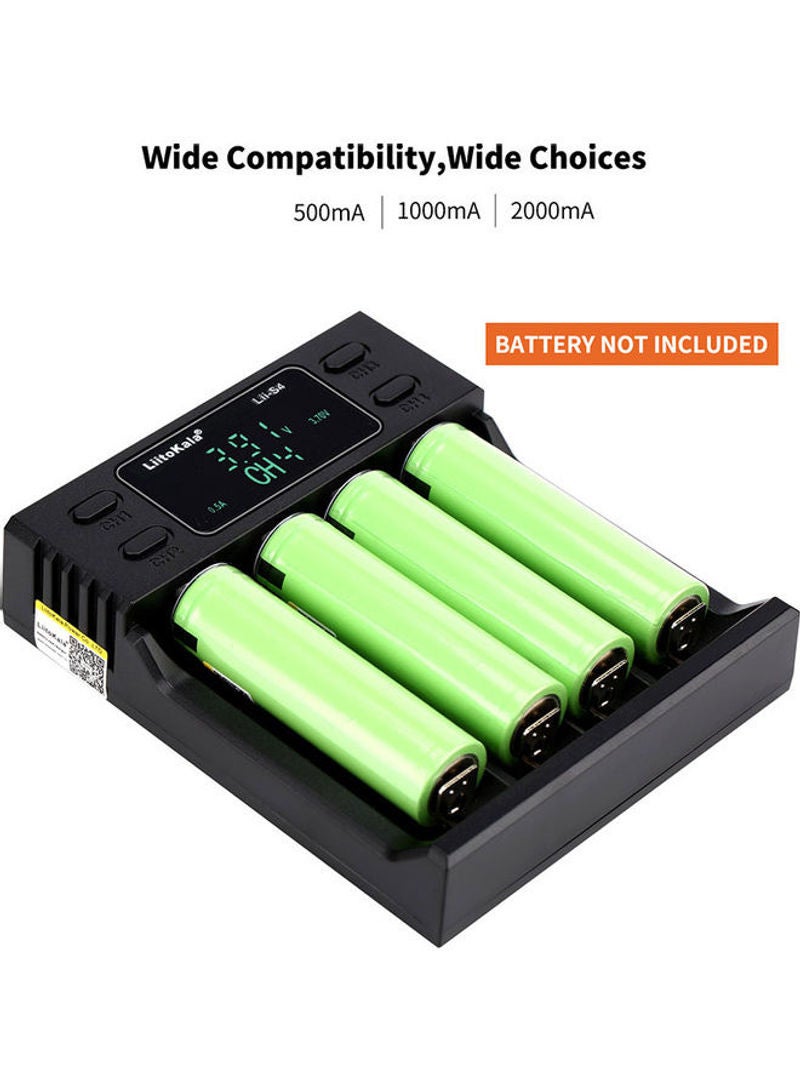 ليتوكالا شاحن بطارية ب 4 فتحات بمنفذ مايكرو USB DC أسود  - Image 5