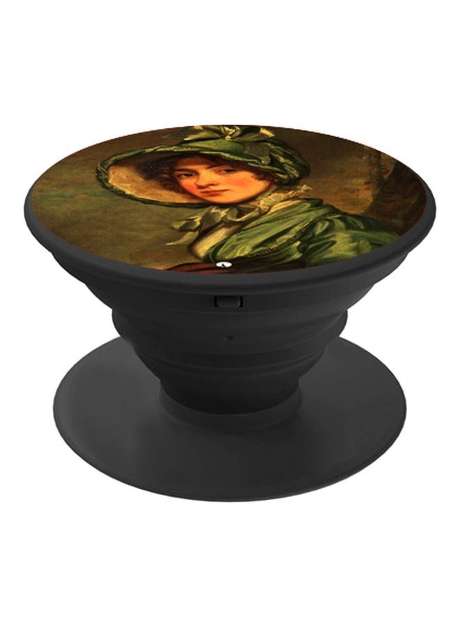 BP Printed Pop Socket Phone Holder Green/Beige/Black - Image 1