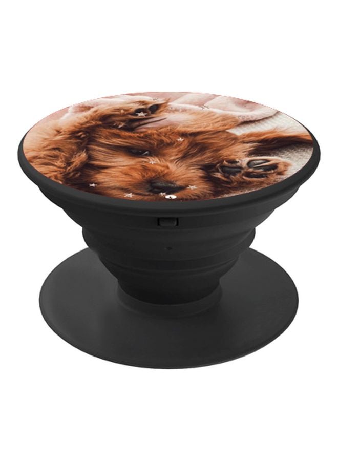 بي بي حامل هاتف منبثق مزين بطبعة بني/بيج/أسود - Image 1