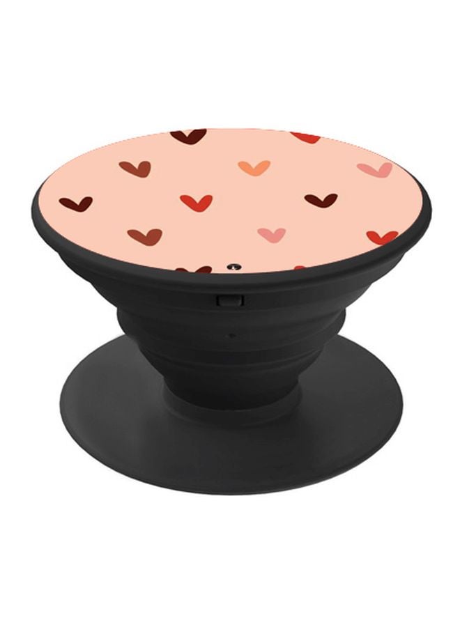 BP Hearts Printed Pop Socket Phone Holder Black/Beige/Red - Image 1