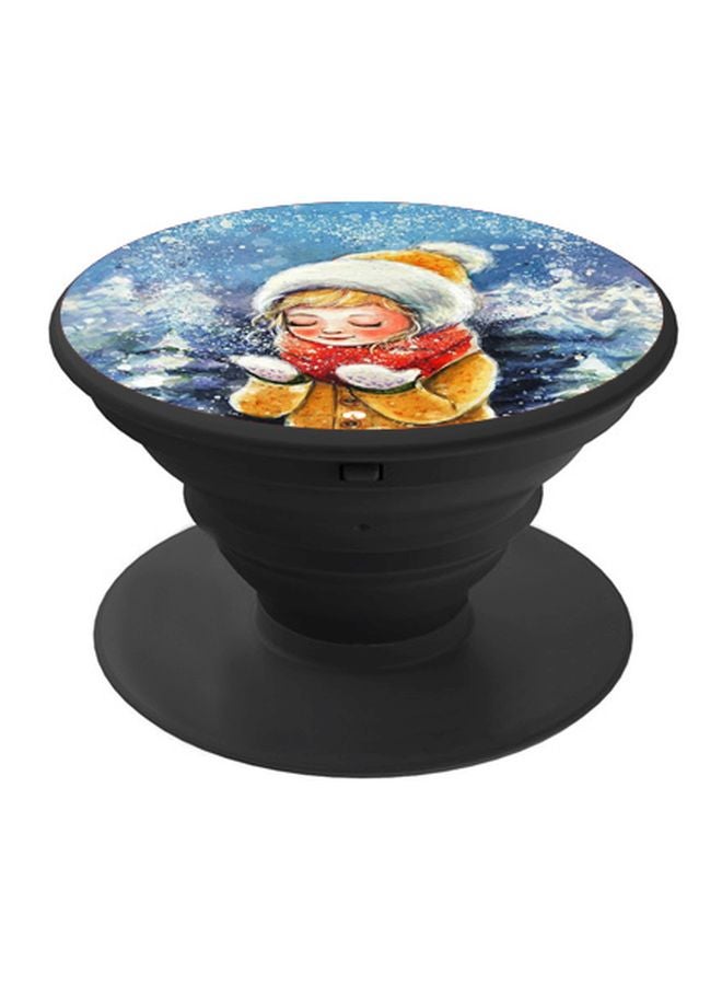 BP Cartoon Printed Pop Socket Phone Holder Black/Blue/White - Image 1