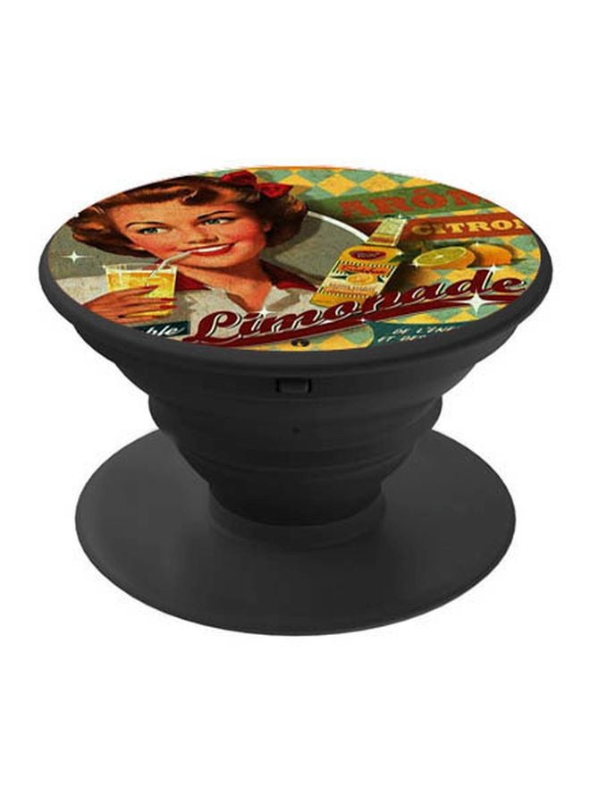 BP Limonade Printed Pop Socket Phone Holder Black/Brown/Yellow - Image 1
