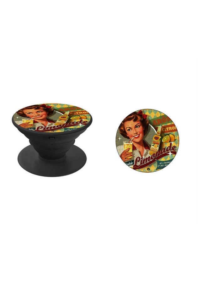 BP Limonade Printed Pop Socket Phone Holder Black/Brown/Yellow - Image 2