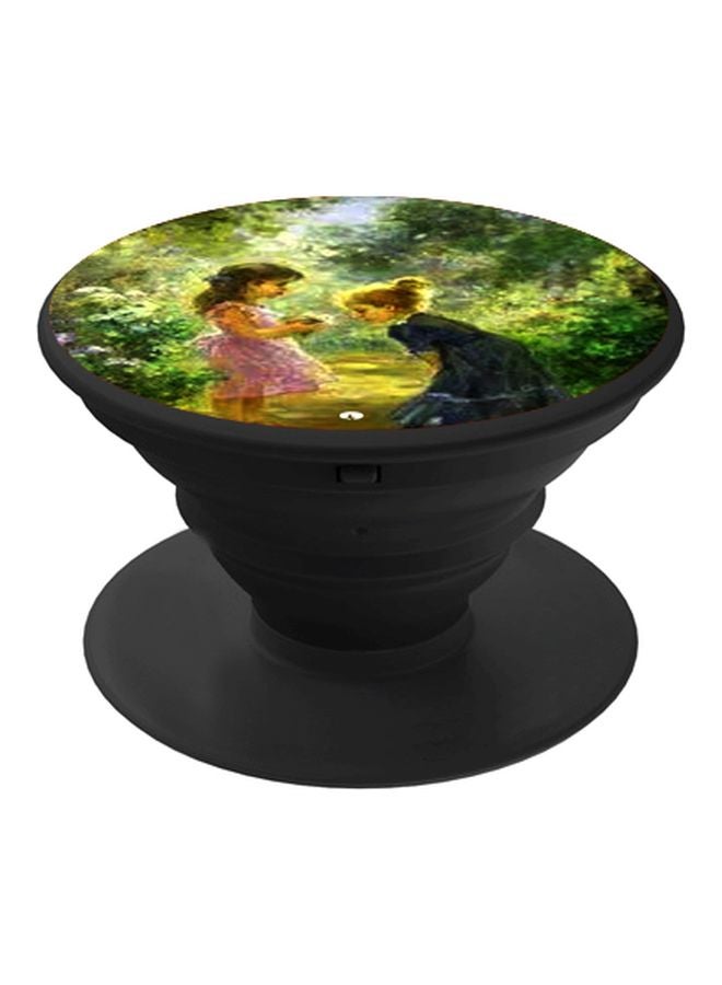 BP Cartoon Printed Pop Socket Phone Holder Black/Green/Pink - Image 1