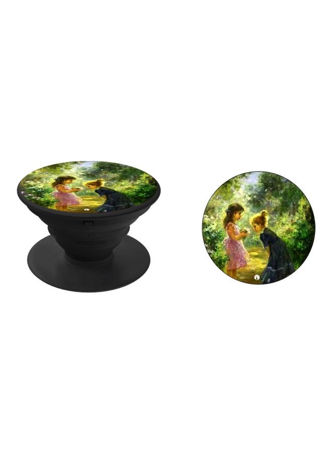 BP Cartoon Printed Pop Socket Phone Holder Black/Green/Pink - Image 2