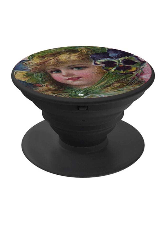 BP Cartoon Printed Pop Socket Phone Holder Beige/Green/Black - Image 1