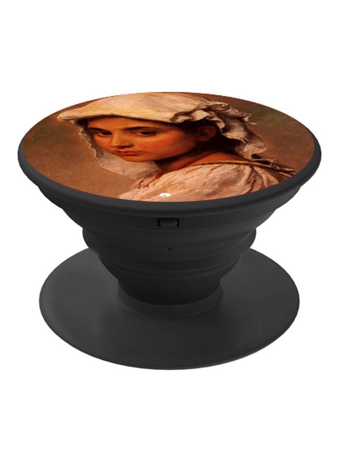 BP Lady Printed Pop Socket Phone Holder Brown/White/Black - Image 1