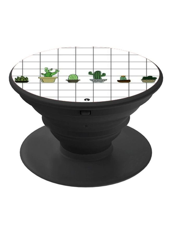 BP Cactus Printed Pop Socket Phone Holder White/Green/Black - Image 1