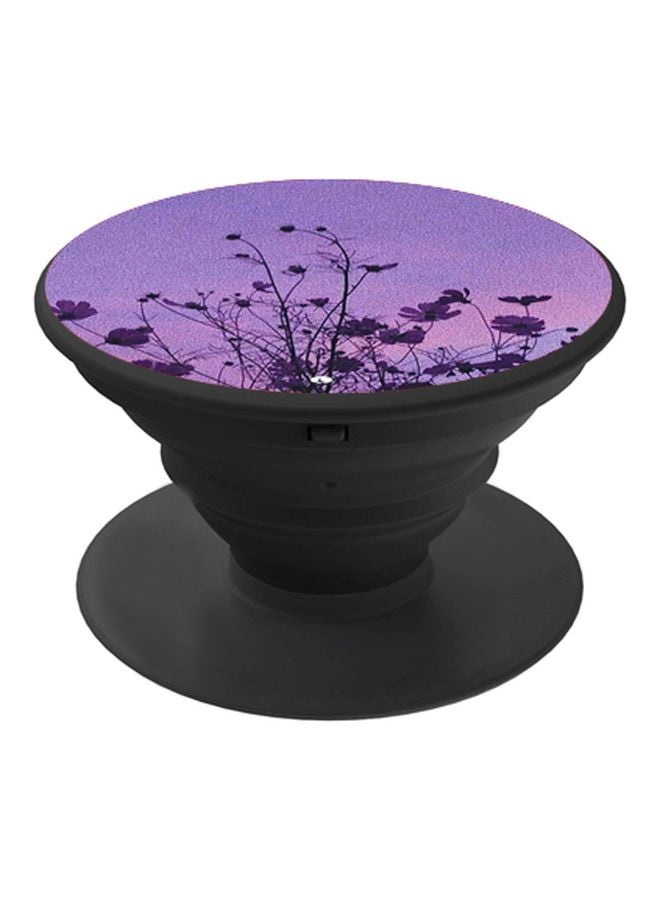 BP Floral Printed Pop Socket Phone Holder Purple/Black - Image 1