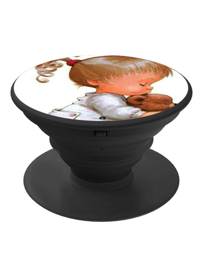 BP Cartoon Printed Pop Socket Phone Holder White/Beige/Black - Image 1