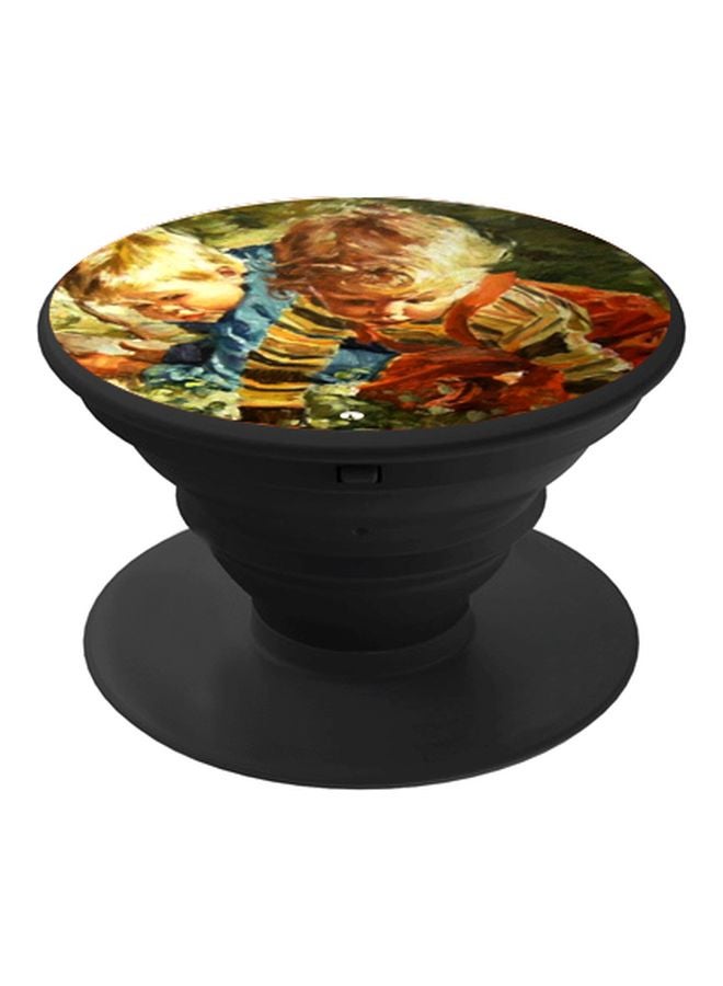 BP Cartoon Printed Pop Socket Phone Holder Brown/Beige/Black - Image 1