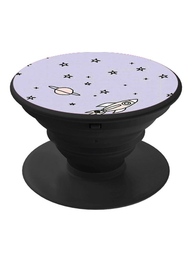 BP Star Printed Pop Socket Phone Holder Purple/White/Black - Image 1