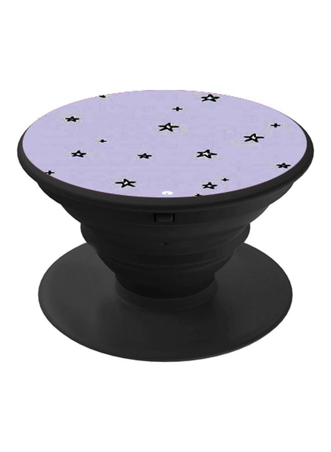 BP Star Printed Pop Socket Phone Holder Purple/White/Black - Image 1