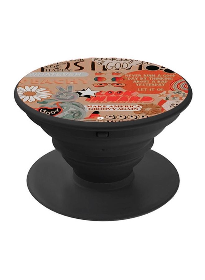 BP Quote Printed Pop Socket Phone Holder Brown/Red/Black - Image 1