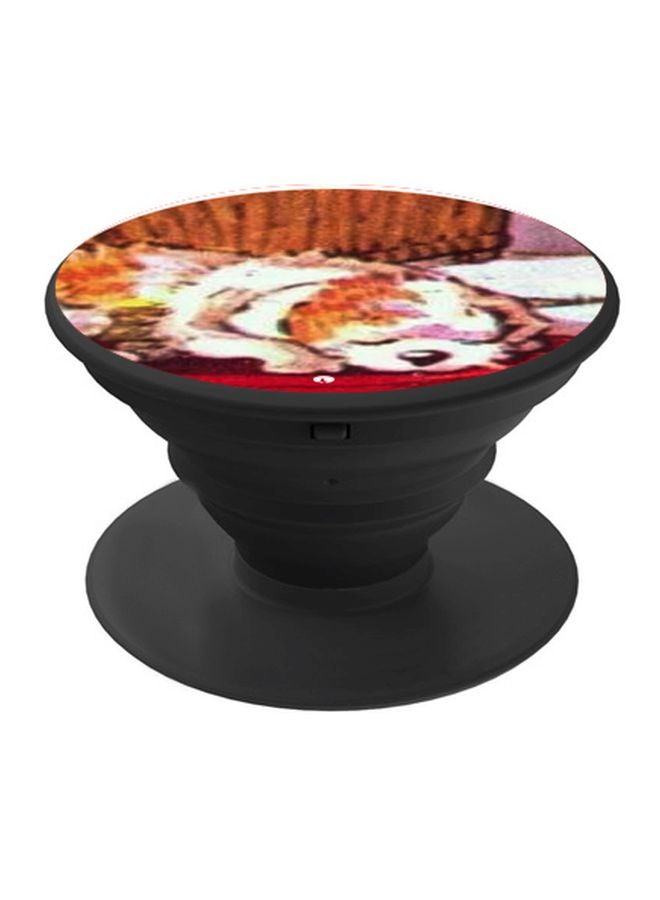BP Animal Printed Pop Socket Phone Holder White/Brown/Black - Image 1
