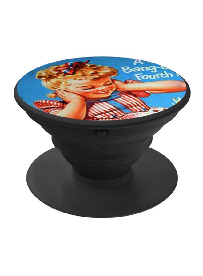 BP Little Girl Printed Pop Socket Phone Holder Blue/Red/Black - Image 1