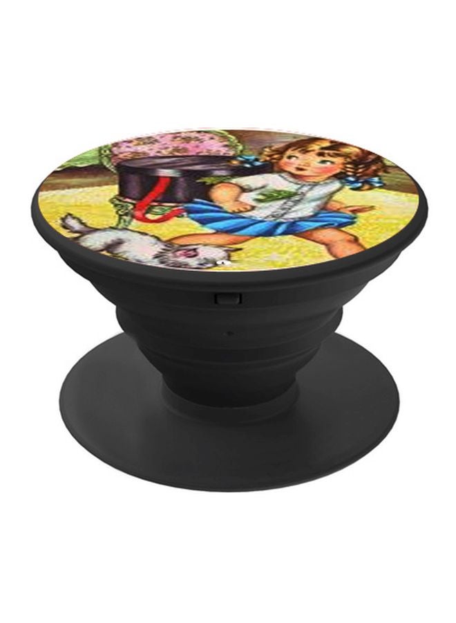BP Girl Printed Pop Socket Phone Holder Yellow/White/Black - Image 1