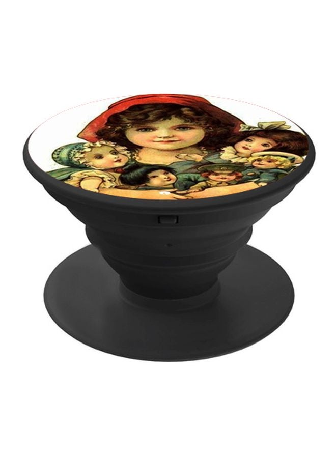BP Girl Printed Pop Socket Phone Holder Beige/Green/Black - Image 1