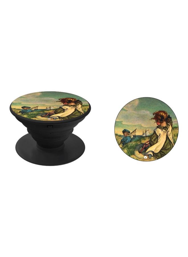 BP Cartoon Printed Pop Socket Phone Holder Green/Blue/Black - Image 2
