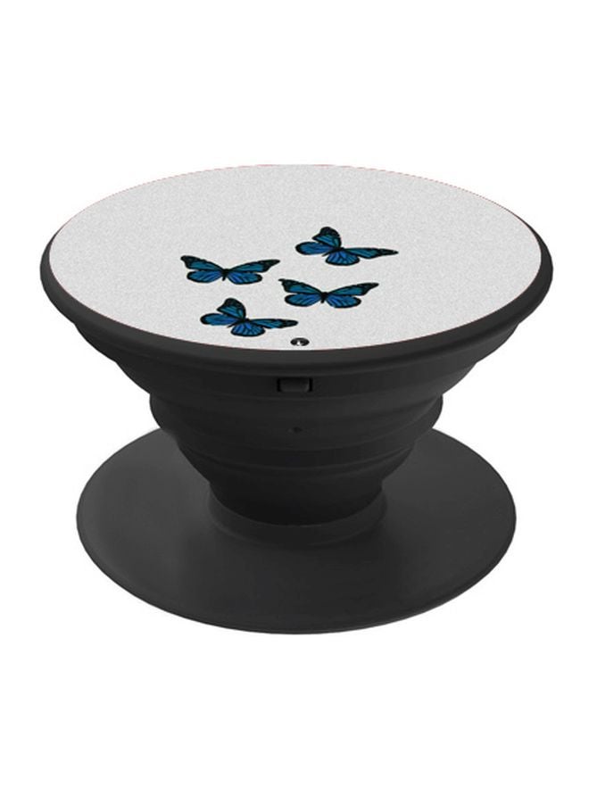 BP Butterfly Printed Pop Socket Phone Holder Blue/Grey/Black - Image 1