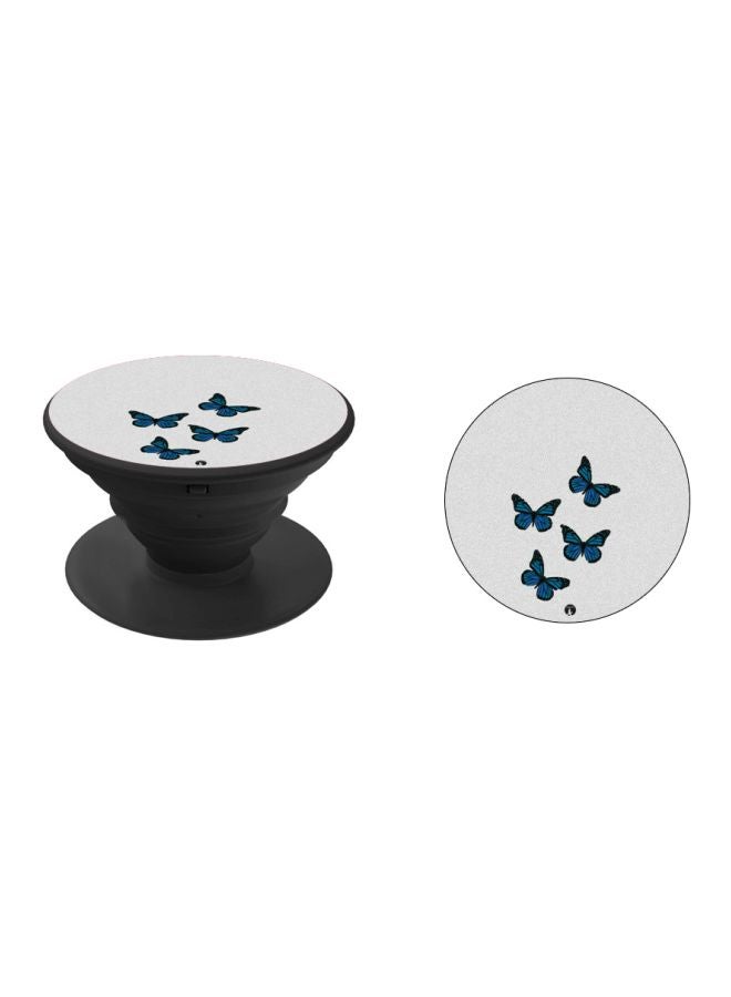 BP Butterfly Printed Pop Socket Phone Holder Blue/Grey/Black - Image 2