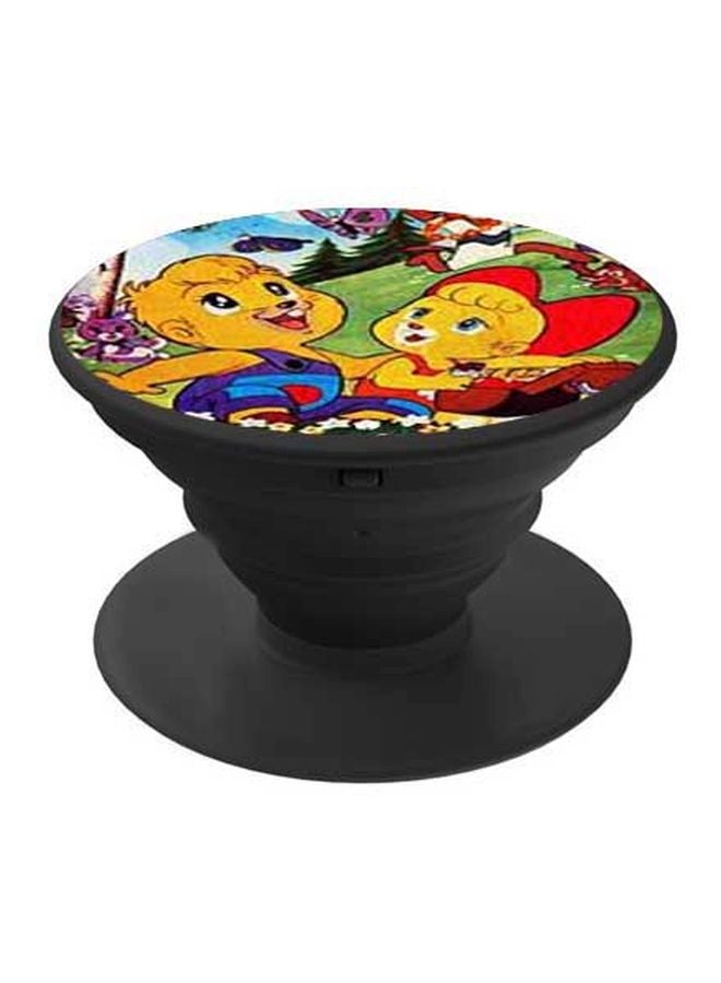 BP Cute Boy And Girl Printed Pop Socket Phone Holder Yellow/Green/Red - Image 1