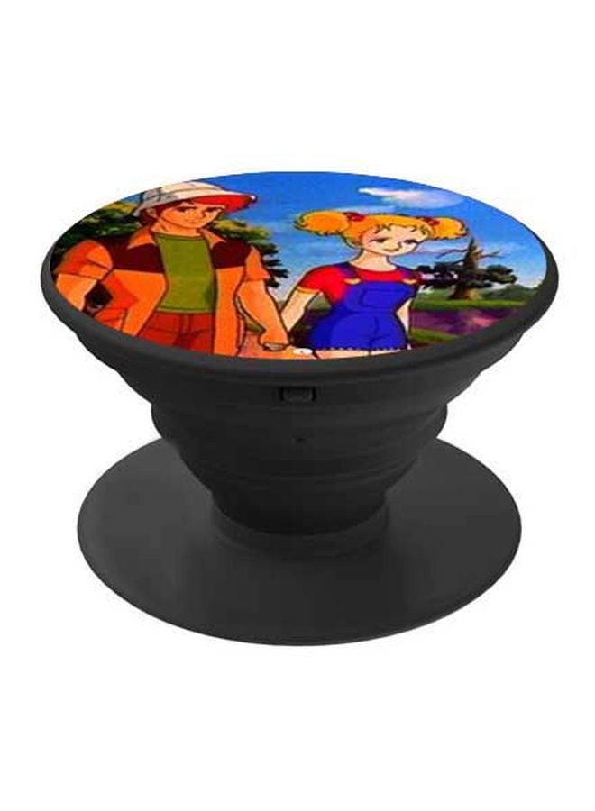 BP Cute Girl And Boy Holding Hands Printed Pop Socket Phone Holder Blue/Orange/Red - Image 1