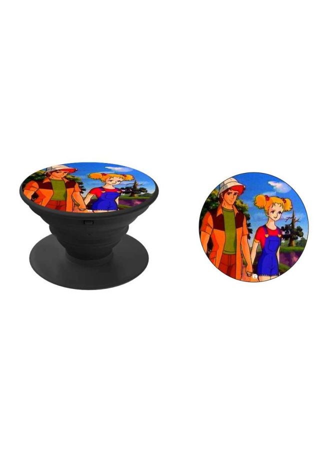BP Cute Girl And Boy Holding Hands Printed Pop Socket Phone Holder Blue/Orange/Red - Image 2