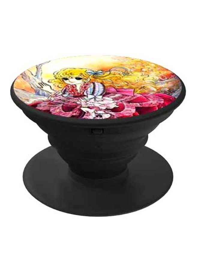 BP Anime Printed Pop Socket Phone Holder Yellow/Pink/Black - Image 1