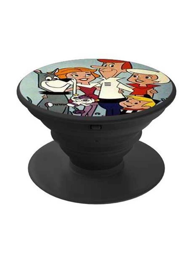 BP Cartoon Printed Pop Socket Phone Holder Blue/Beige/Black - Image 1