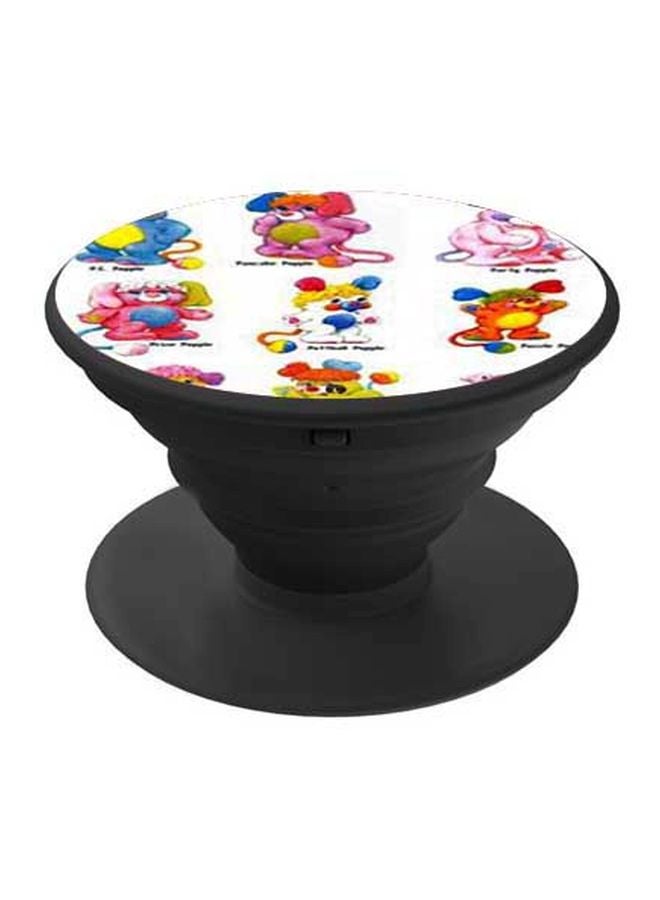 BP Cartoon Printed Pop Socket Phone Holder White/Purple/Black - Image 1