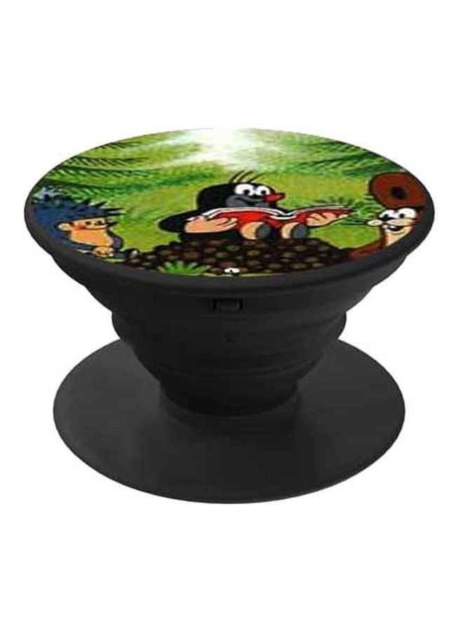 BP Cartoon Printed Pop Socket Phone Holder Green/Brown/Black - Image 1