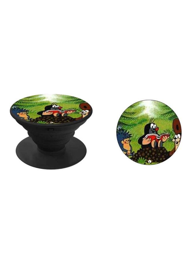 BP Cartoon Printed Pop Socket Phone Holder Green/Brown/Black - Image 2