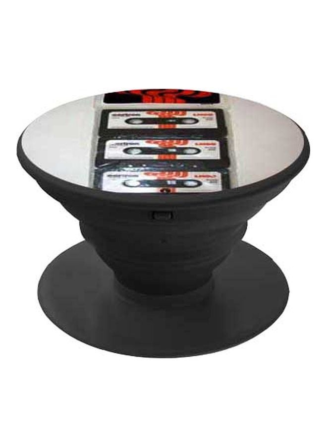 BP Tape Printed Pop Socket Phone Holder White/Orange/Black - Image 1