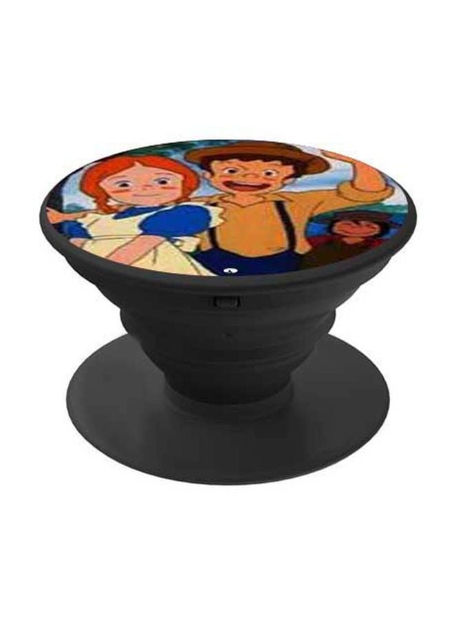 BP Cartoon Printed Pop Socket Phone Holder Blue/Beige/Black - Image 1