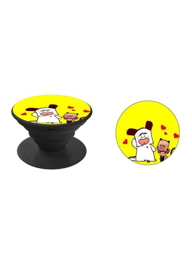 BP Cartoon Printed Pop Socket Phone Holder Yellow/White/Black - Image 2