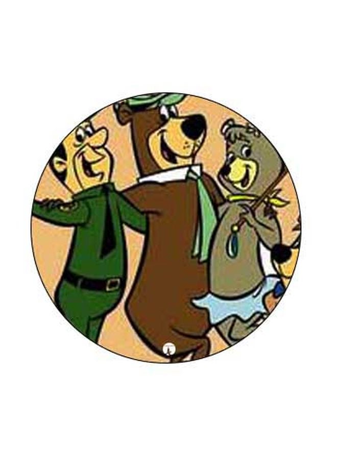 بي بي حامل هاتف على شكل مقبض أصابع منبثق بطبعة رسومات كرتونية بيج/بني/أسود - Image 2