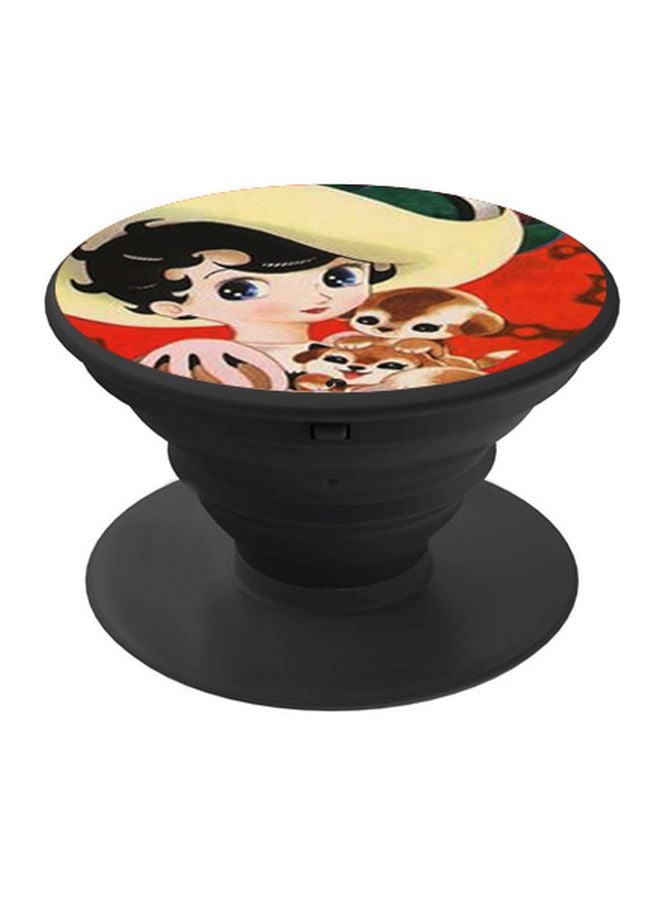 BP Anime Printed Pop Socket Phone Holder Red/Beige/Black - Image 1