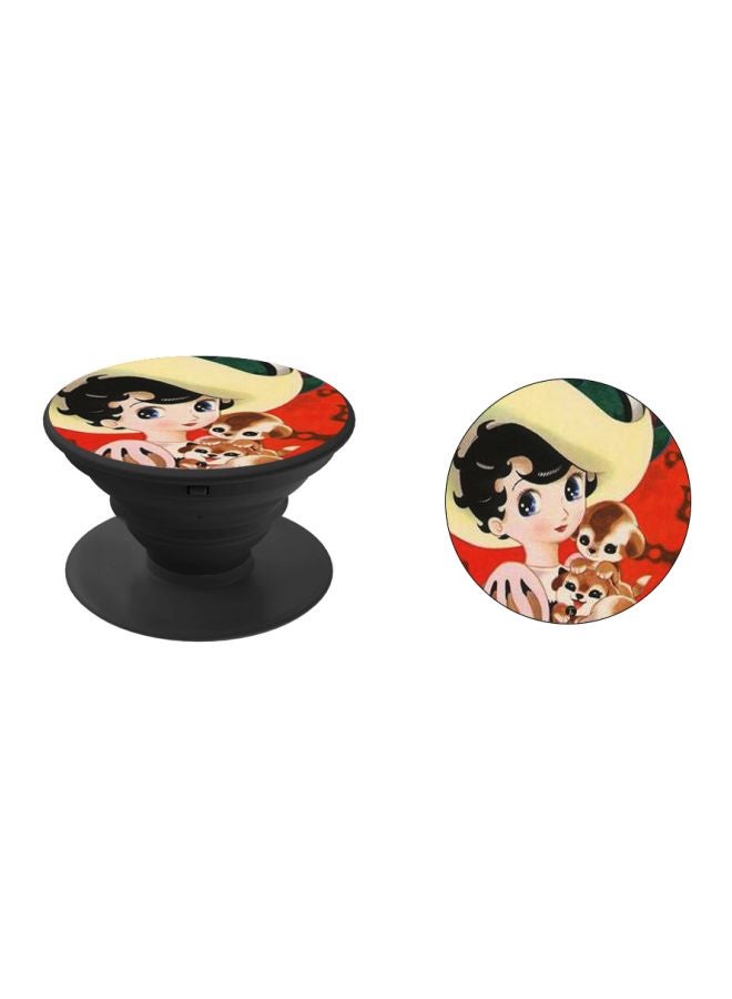 BP Anime Printed Pop Socket Phone Holder Red/Beige/Black - Image 2