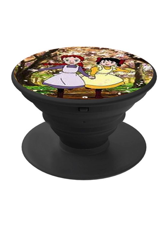 BP Cartoon Printed Pop Socket Phone Holder Green/Purple/Black - Image 1
