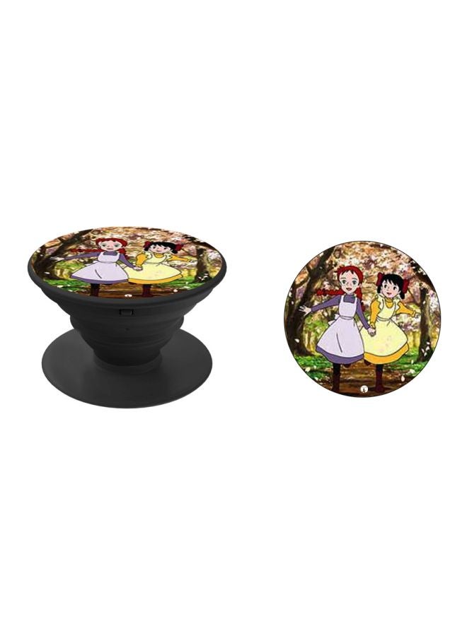 BP Cartoon Printed Pop Socket Phone Holder Green/Purple/Black - Image 2