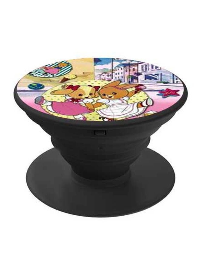 BP Cartoon Printed Pop Socket Phone Holder Pink/Brown/Black - Image 1