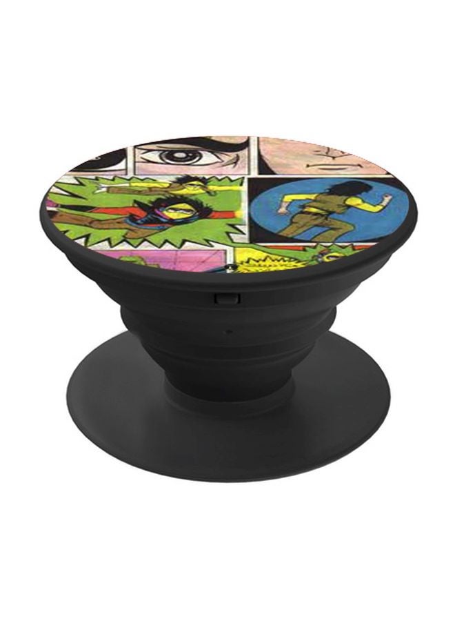 BP Cartoon Printed Pop Socket Phone Holder Green/Yellow/Black - Image 1